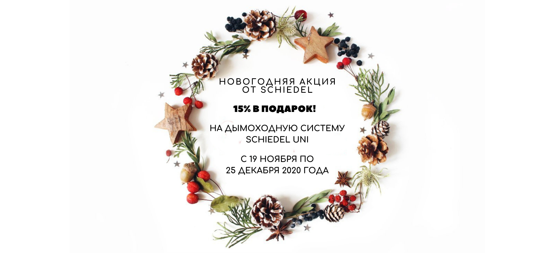 Скидка 15% на Schiedel UNI до 25 декабря 2020 г.